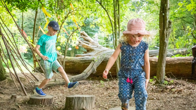 Exploring the Natural Play Area at Attingham Park, Shropshire